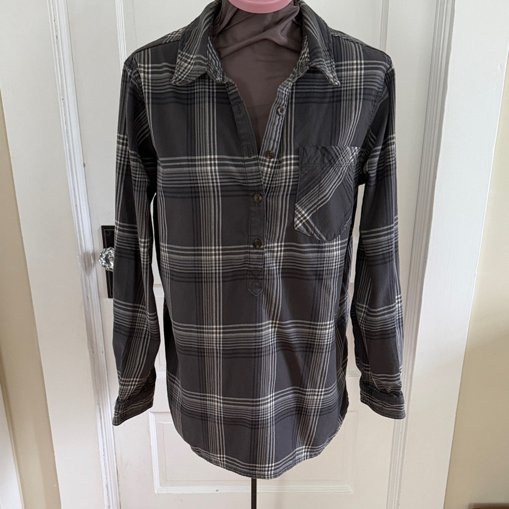 Carhartt Long Sleeve Grey Flannel Tunic Top L‎ 12/14